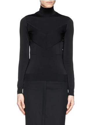 Main View - Click To Enlarge - GIVENCHY - Geometric panel rib turtleneck top