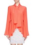 Main View - Click To Enlarge - CHLOÉ - Peplum silk blouse with detachable scarf