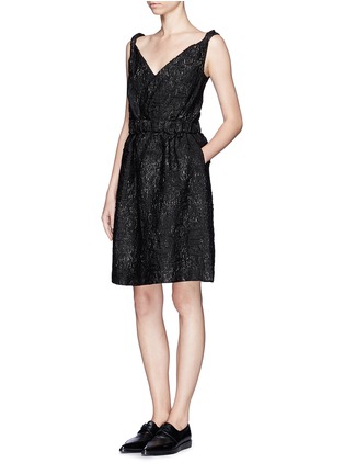 Front View - Click To Enlarge - LANVIN - Shiny brocade twist strap dress