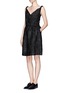 Front View - Click To Enlarge - LANVIN - Shiny brocade twist strap dress