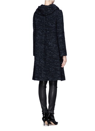 Back View - Click To Enlarge - ARMANI COLLEZIONI - Basket weave wool blend coat