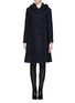 Main View - Click To Enlarge - ARMANI COLLEZIONI - Basket weave wool blend coat