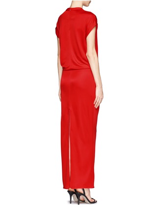 Back View - Click To Enlarge - GIVENCHY - Twist front shiny jersey maxi dress