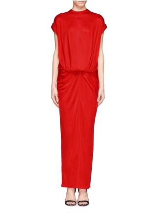 Main View - Click To Enlarge - GIVENCHY - Twist front shiny jersey maxi dress