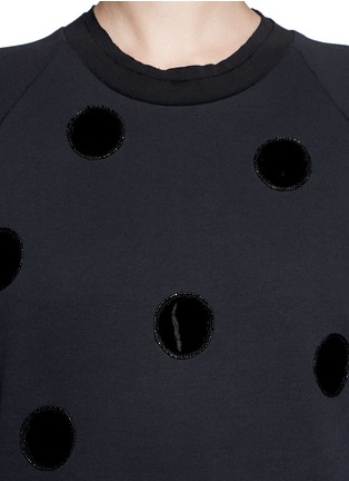 Detail View - Click To Enlarge - LANVIN - Velvet polka dot sweatshirt