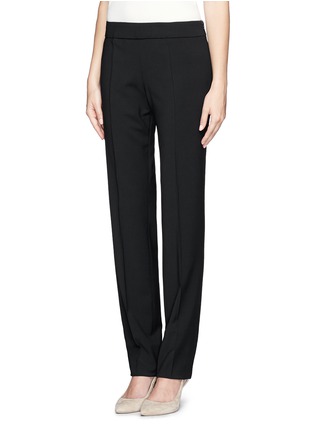 Front View - Click To Enlarge - ARMANI COLLEZIONI - Stretch pleat side zip pants 