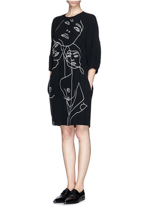 Figure View - Click To Enlarge - STELLA MCCARTNEY - Intarsia graphic shift dress