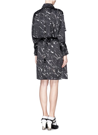 Back View - Click To Enlarge - MO&CO. EDITION 10 - Marble print trench coat