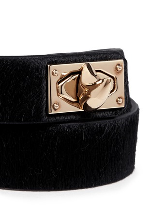 Detail View - Click To Enlarge - GIVENCHY - Double wrap shark tooth pony hair bracelet