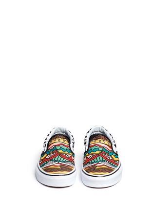Front View - Click To Enlarge - VANS - 'Classic Late Night' burger print canvas slip-ons
