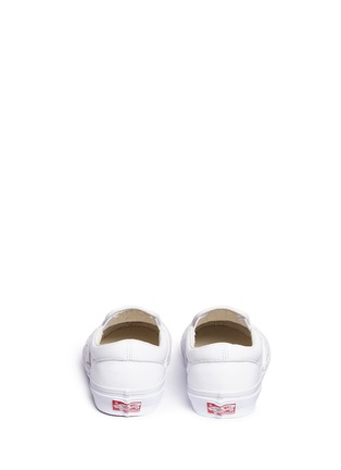 Back View - Click To Enlarge - VANS - "OG Classic LX' woven check leather and suede slip-ons