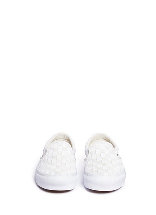 Front View - Click To Enlarge - VANS - "OG Classic LX' woven check leather and suede slip-ons