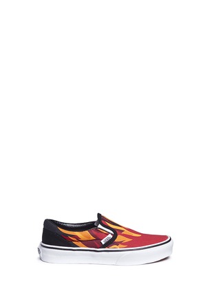 Main View - Click To Enlarge - VANS - 'Flame Classic' canvas kids slip-ons