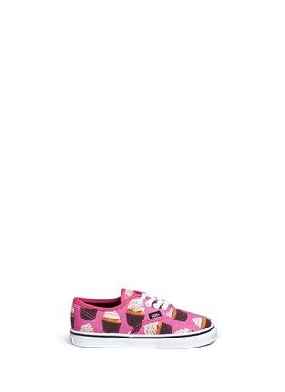 Main View - Click To Enlarge - VANS - 'Authentic Late Night' cupcake print canvas toddler sneakers