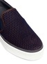 Detail View - Click To Enlarge - LANVIN - Honeycomb mesh suede skate slip-ons