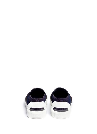 Back View - Click To Enlarge - LANVIN - Honeycomb mesh suede skate slip-ons