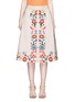Main View - Click To Enlarge - ALICE & OLIVIA - 'Giselle' floral embroidered leather midi skirt