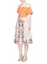 Figure View - Click To Enlarge - ALICE & OLIVIA - 'Giselle' floral embroidered leather midi skirt