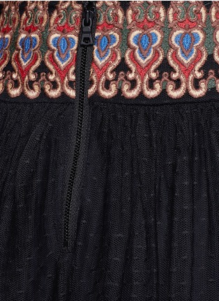 Detail View - Click To Enlarge - ALICE & OLIVIA - 'Savanna' embroidery Swiss dot lace maxi skirt