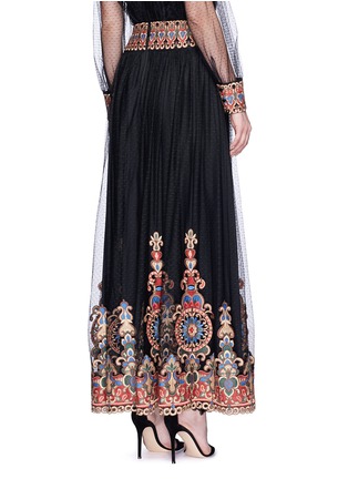 Back View - Click To Enlarge - ALICE & OLIVIA - 'Savanna' embroidery Swiss dot lace maxi skirt