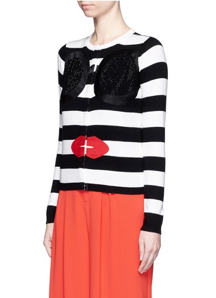 Front View - Click To Enlarge - ALICE & OLIVIA - Stace Face stripe cardigan