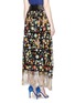 Back View - Click To Enlarge - ALICE & OLIVIA - 'Kamryn' metallic tassel silk embroidery maxi skirt