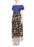 Figure View - Click To Enlarge - ALICE & OLIVIA - 'Kamryn' metallic tassel silk embroidery maxi skirt