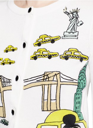 Detail View - Click To Enlarge - ALICE & OLIVIA - 'Stacey in NYC' mix embroidery cardigan