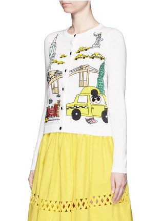 Front View - Click To Enlarge - ALICE & OLIVIA - 'Stacey in NYC' mix embroidery cardigan