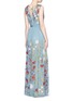 Back View - Click To Enlarge - ALICE & OLIVIA - 'Merrill' floral silk embroidery tulle gown