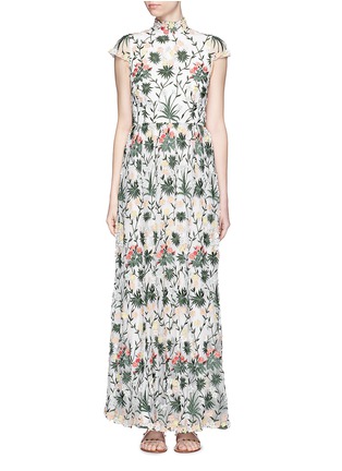 Main View - Click To Enlarge - ALICE & OLIVIA - Arwen' cutout back floral bead embellished gown