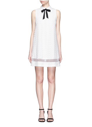 Main View - Click To Enlarge - ALICE & OLIVIA - 'Irena' organdy trim guipure lace shirt dress