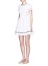 Figure View - Click To Enlarge - ALICE & OLIVIA - 'Frances' sheer stripe flare dress