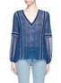 Main View - Click To Enlarge - ALICE & OLIVIA - 'Natalya' embroidery crinkle voile peasant top