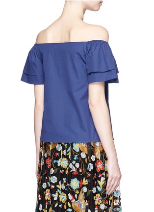 Back View - Click To Enlarge - ALICE & OLIVIA - 'Loryn' off-shoulder ruffle sleeve top