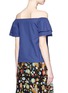 Back View - Click To Enlarge - ALICE & OLIVIA - 'Loryn' off-shoulder ruffle sleeve top