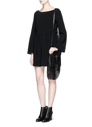 Figure View - Click To Enlarge - ASH - 'Hysteria' stud fringe leather crossbody bag