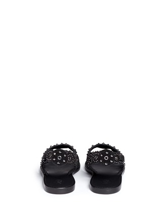 Back View - Click To Enlarge - ASH - 'Mantra' stud strass appliqué slingback suede sandals