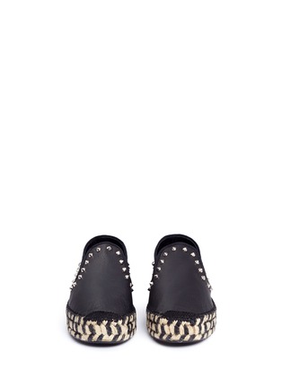 Front View - Click To Enlarge - ASH - 'Xania' stud leather flatform espadrilles
