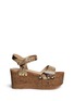 Main View - Click To Enlarge - ASH - 'Capri Bis' snake effect leather cork platform sandals