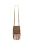 Main View - Click To Enlarge - ASH - 'Daisy' perforated stud fringe suede crossbody