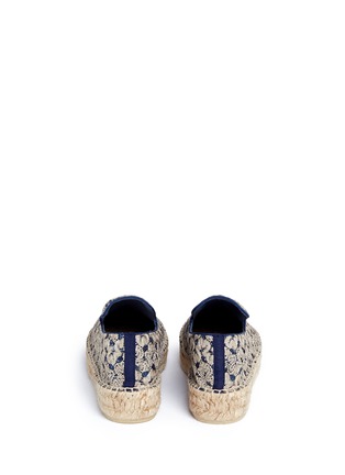 Back View - Click To Enlarge - ASH - 'Xem' crochet glitter flatform espadrilles