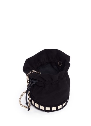 Detail View - Click To Enlarge - TOMASINI - Mini mirror plate suede bucket bag