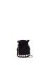 Main View - Click To Enlarge - TOMASINI - Mini mirror plate suede bucket bag