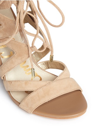 Detail View - Click To Enlarge - SAM EDELMAN - 'Yardley' caged suede sandals
