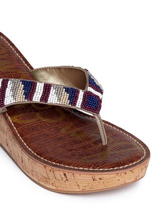 Detail View - Click To Enlarge - SAM EDELMAN - Rosa' beaded cork wedge sandals