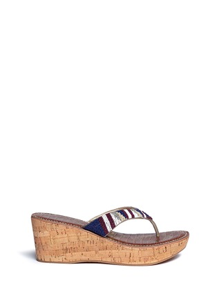 Main View - Click To Enlarge - SAM EDELMAN - Rosa' beaded cork wedge sandals