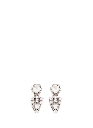 Main View - Click To Enlarge - ERICKSON BEAMON - 'I Do' Swarovski crystal glass pearl drop earrings