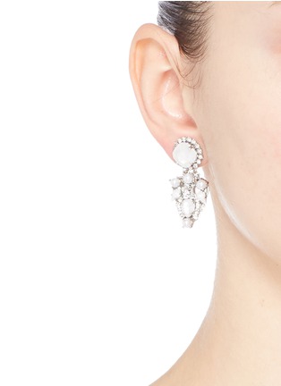 Figure View - Click To Enlarge - ERICKSON BEAMON - 'I Do' Swarovski crystal glass pearl drop earrings