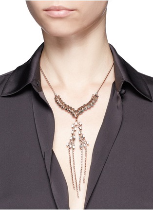 Figure View - Click To Enlarge - ERICKSON BEAMON - 'War of the Roses' Swarovski crystal fringe drop necklace